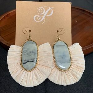 NWT Plunder gray stone earrings